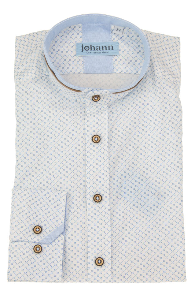 Hemd 3012 10207, weiß/blau - Slim fit