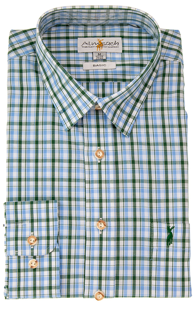 Hemd HE 667, hellblau/tanne