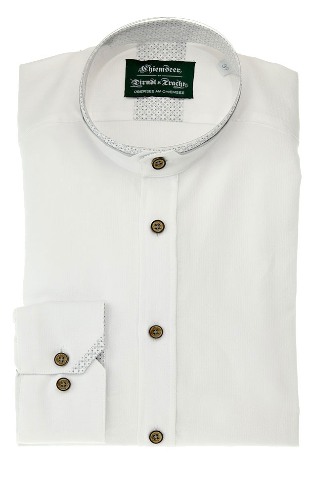 Hemd 3012, weiß/grau - Slim fit