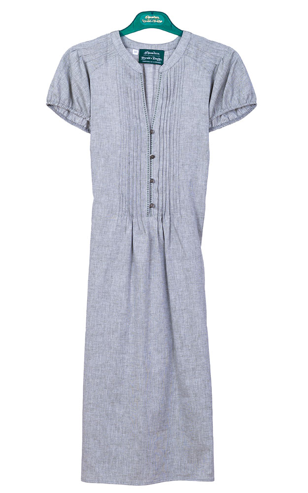 Kleid mit Biesen, grau