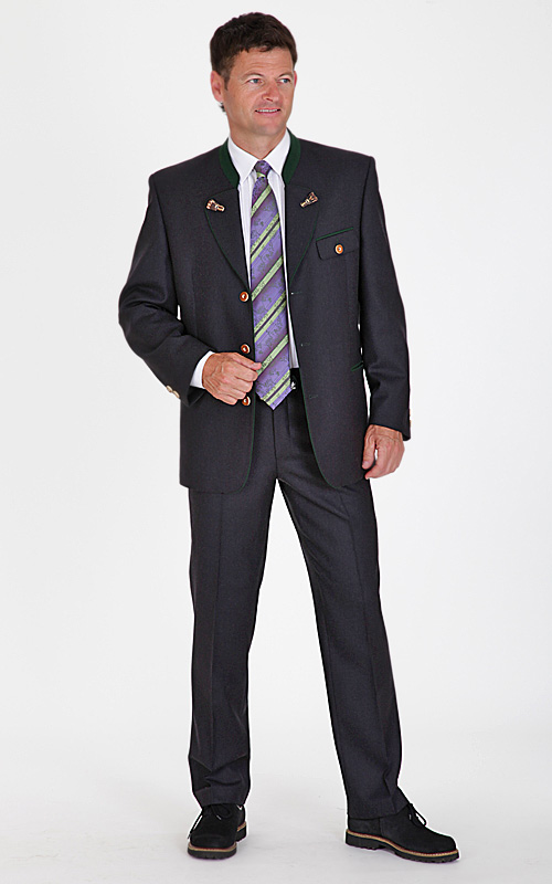 Trachtenanzug Ralf, anthrazit/tanne