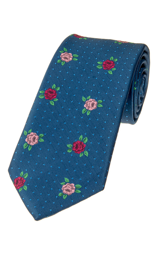 Krawatte Nr. 57, blau Blume