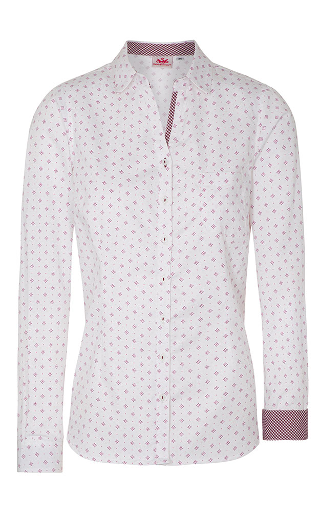 Trachtenbluse 380912-1054, weiß/beere