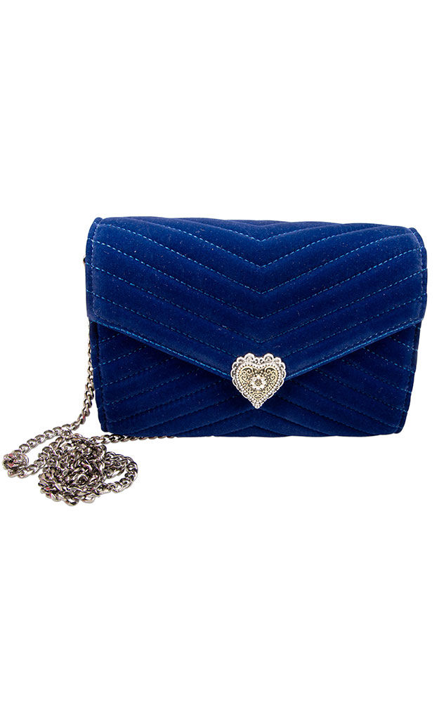 Trachtentasche Samtclutch, blau