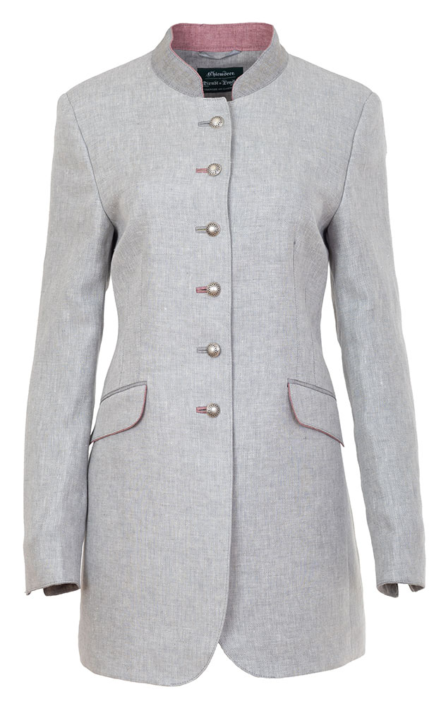 Gehrock Alm 6507A, hellgrau Fischgrat