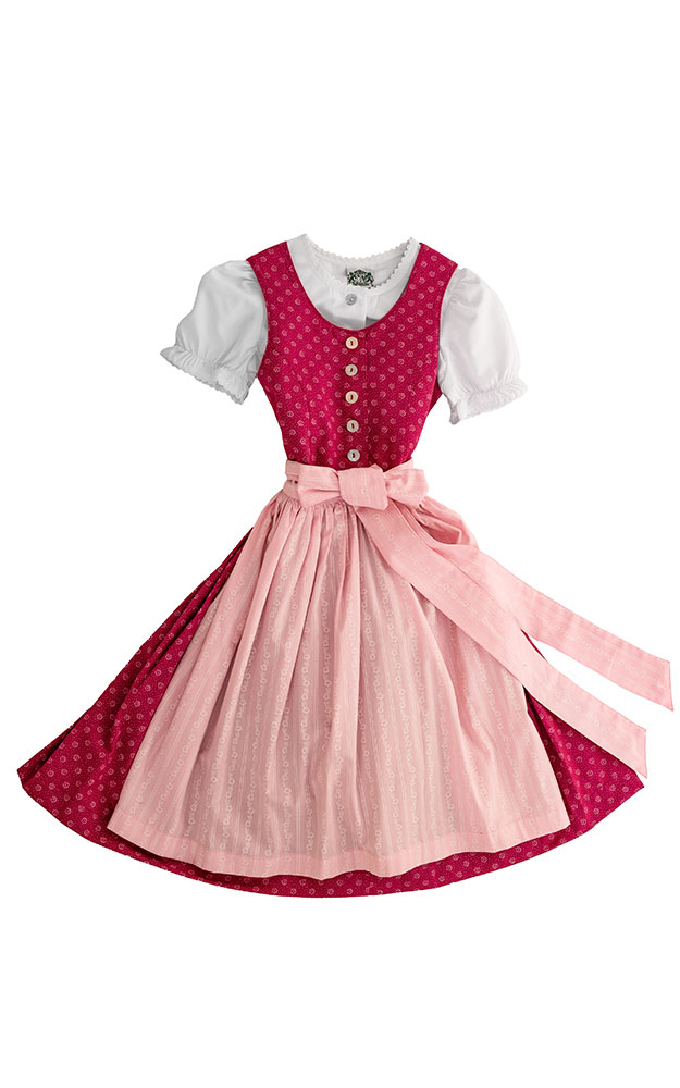 Kinderdirndl Wallersee mit Schürze u. Bluse, pink