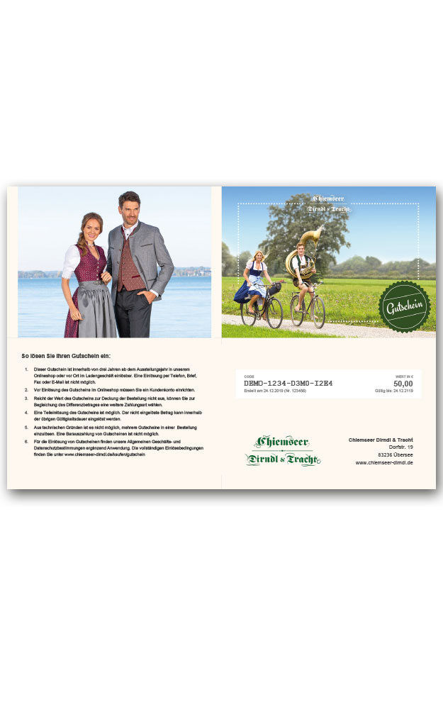 Geschenkgutschein - Sofort zum Ausdrucken