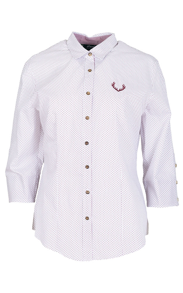 Trachtenbluse 6905 8448, weiß Kreuze beere