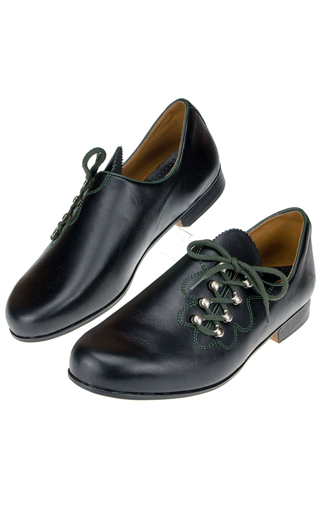 Haferlschuhe Gauplattler, schwarz Ledersohle