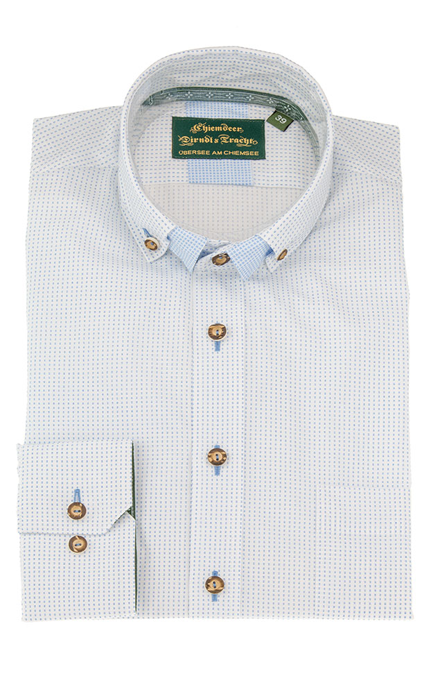 Hemd 2436 3684, weiß/blau - Slim fit