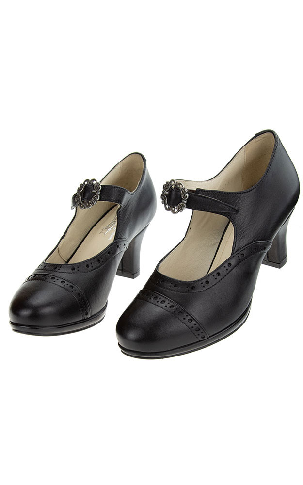 Nappa-Schuhe 6142, schwarz Riemen