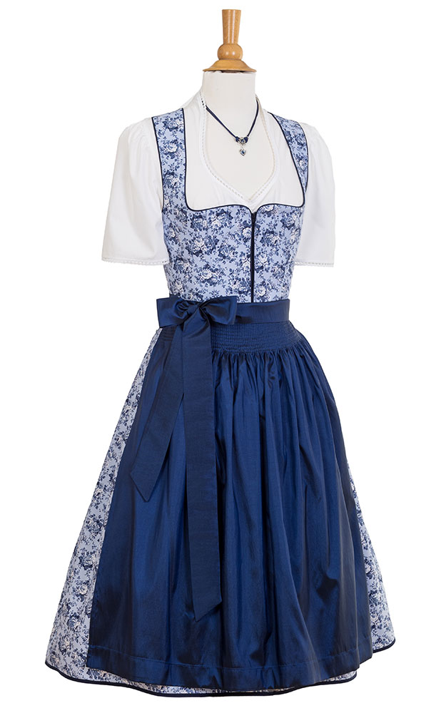 Blusendirndl Inntal /E blau, mit Schürze