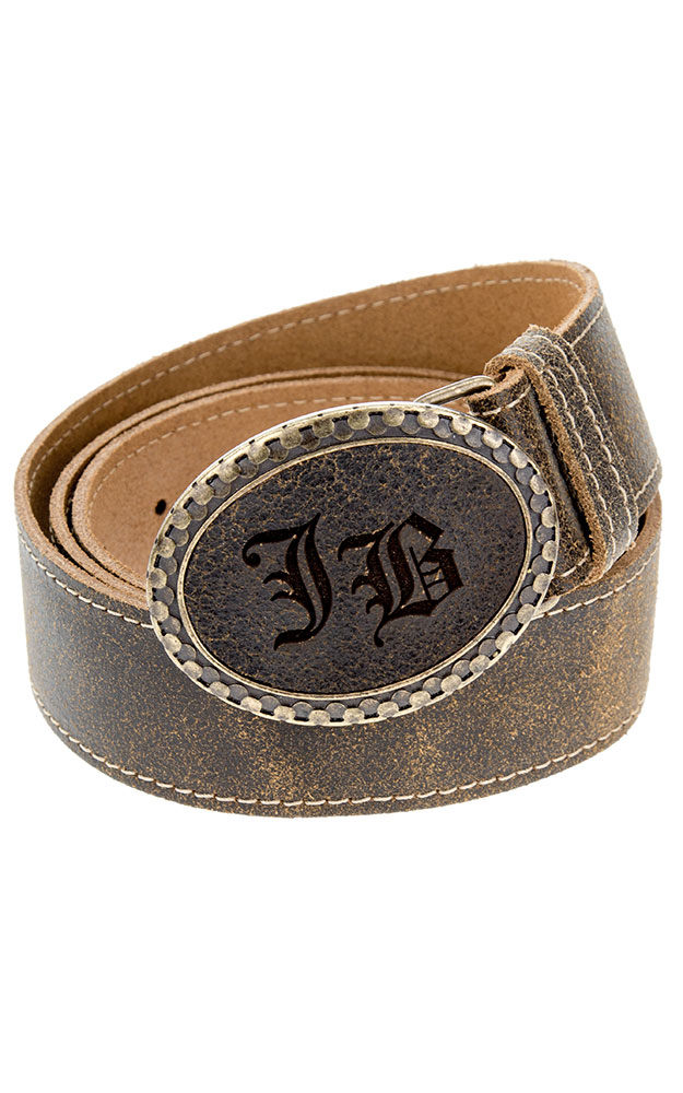 Herrengürtel mit eigenen Initialen - Lederinlay - Monogramm