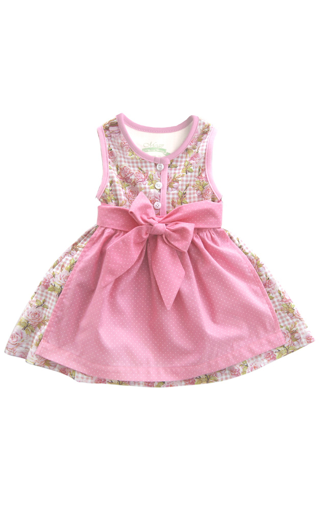 Baby-Dirndl mit Schürze, rosa