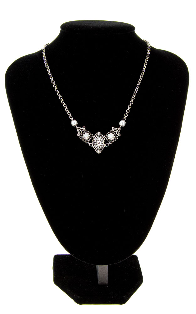 Kette 48320, silber Kristall