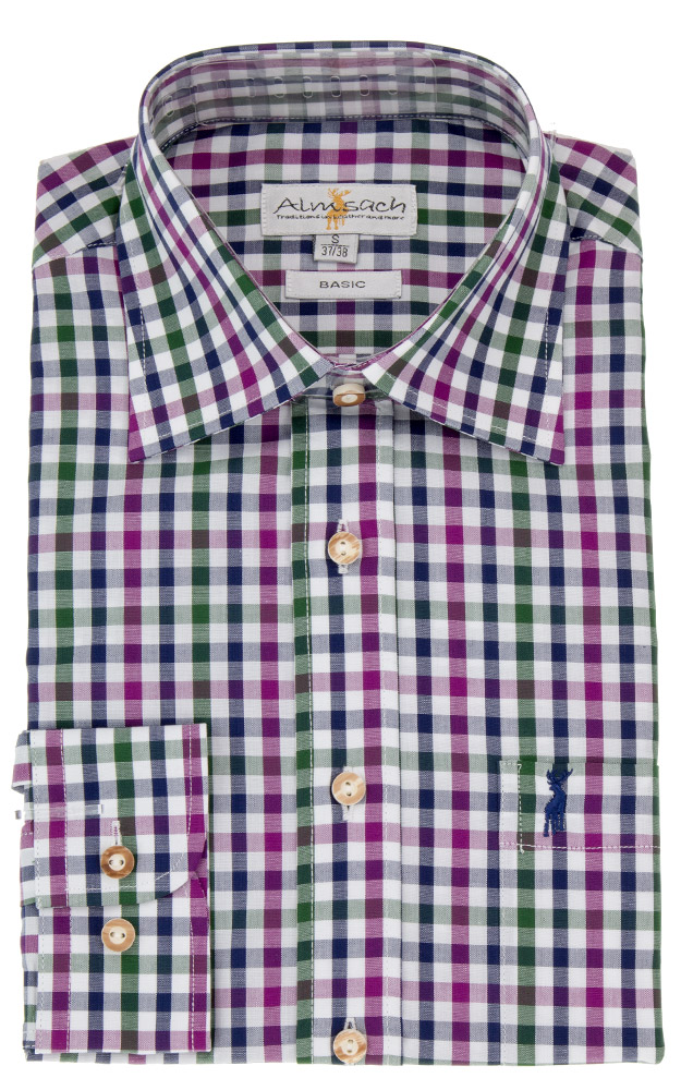Hemd HE553, # lila/tanne