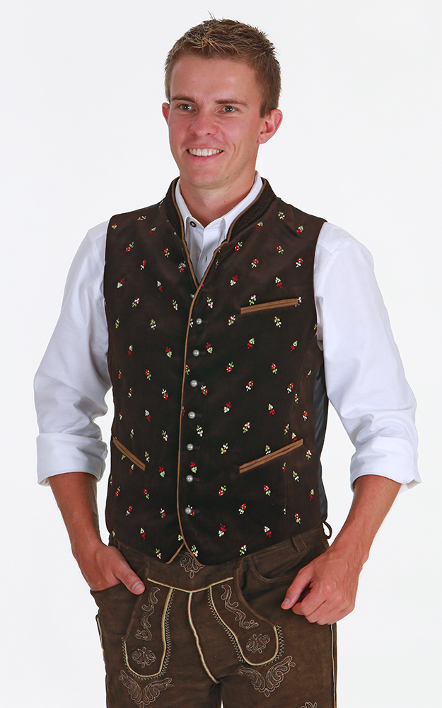 Weste Leander, braun Stick