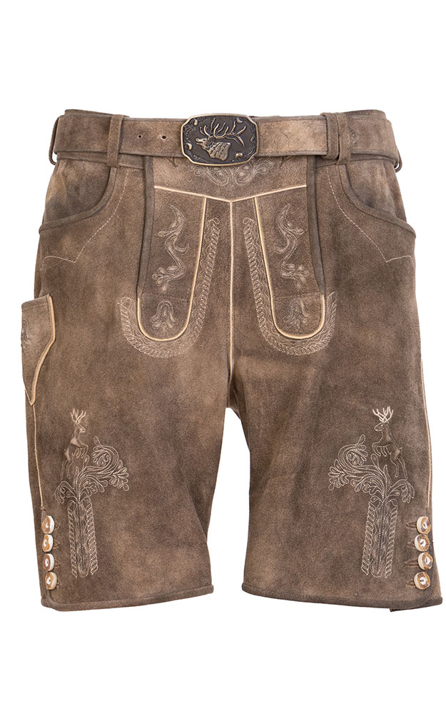 Lederhose Evgeni mit Gürtel, honey