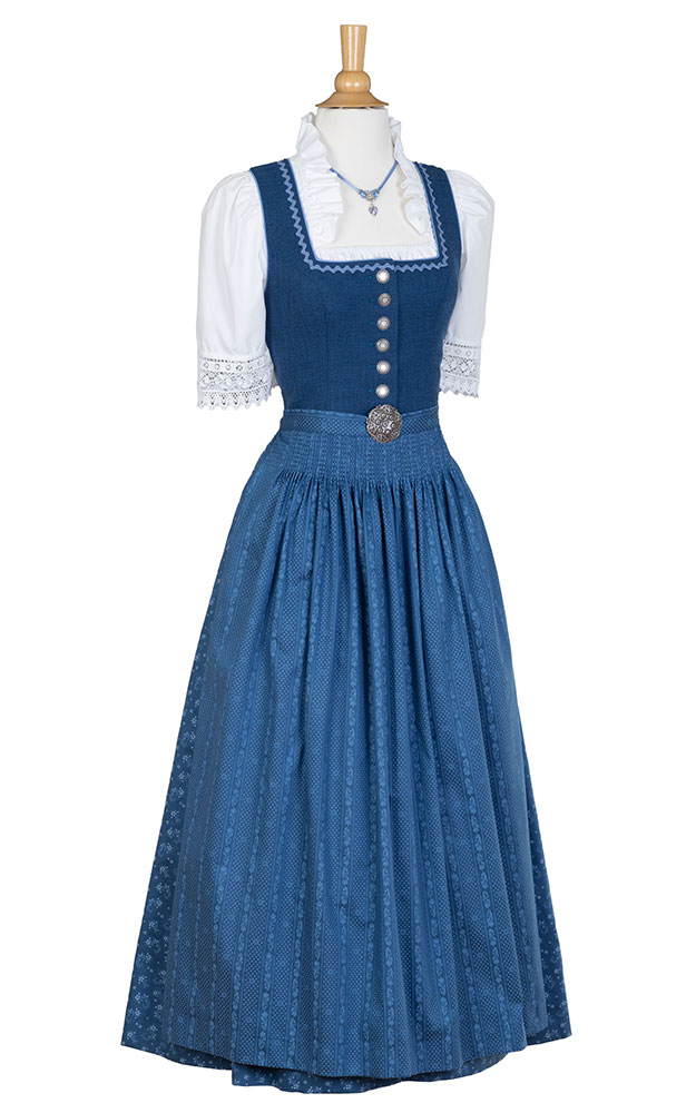 Blusendirndl Grundlsee /E blau, ohne Schürze