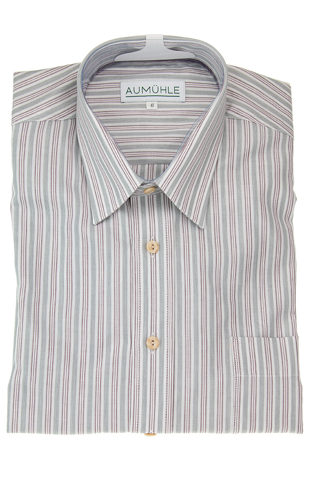 Hemd 03 02425D, grau/rot gestreift