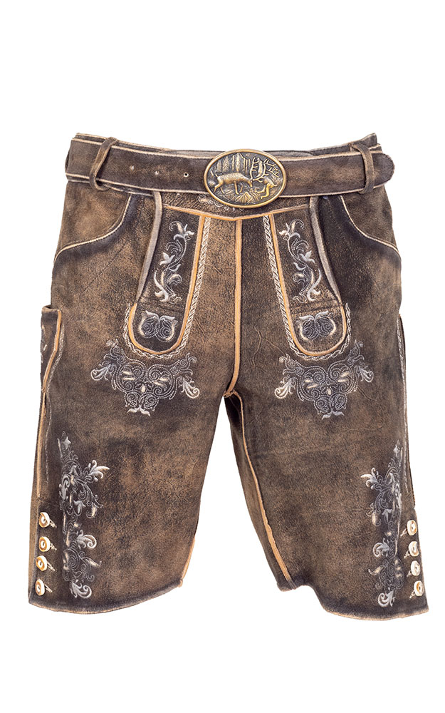 Lederhose Altrei mit Gürtel, braun