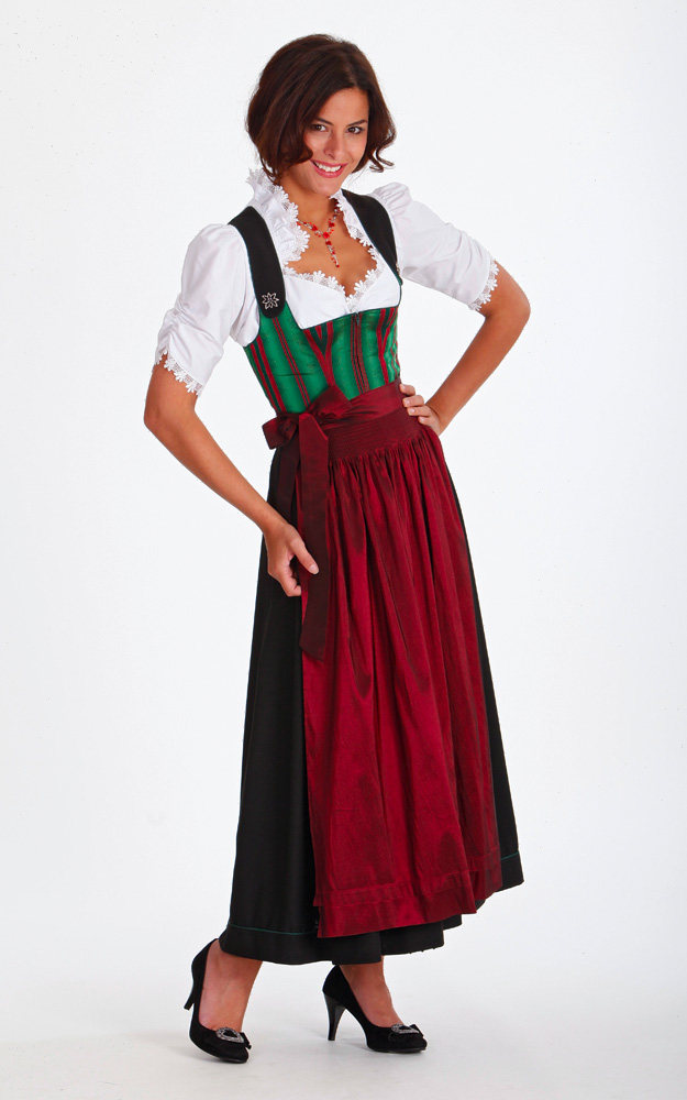 Schürze Taft, weinrot