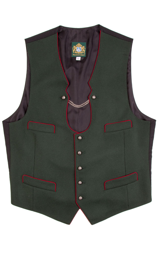 Weste Karl 2, tanne mit rot