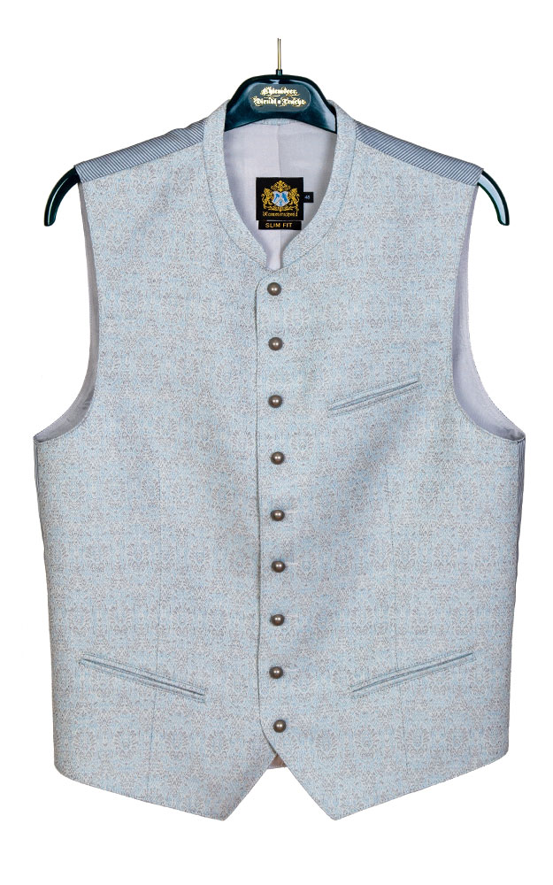 Weste Bernd, hellblau gemustert - Slim fit