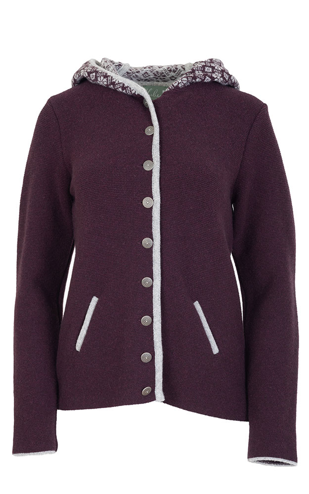 Strickjacke Felli, beere/hellgrau