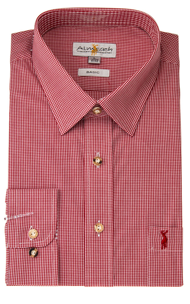 Hemd HE 627, # rot/weiß
