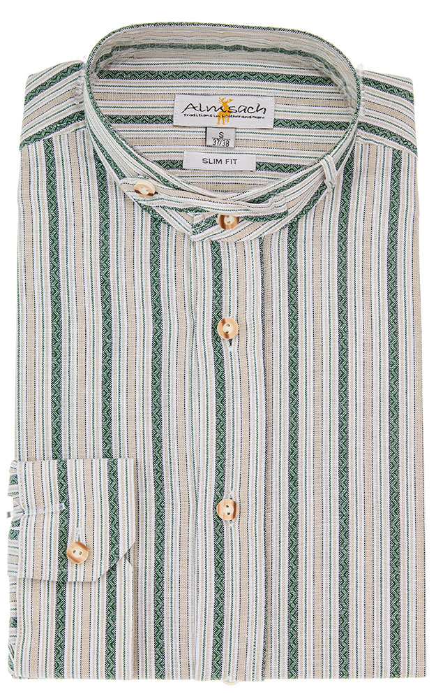 Hemd HE 950 SK, grün gestreift - Slim fit