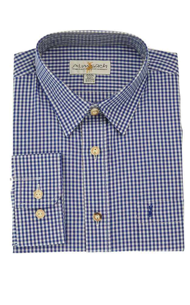 Kinderhemd 522, LK  # mittelblau/weiß