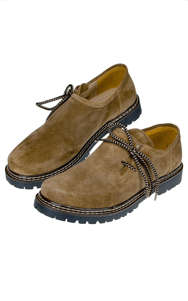 Haferlschuhe Nr. 98 Velour, hellbraun