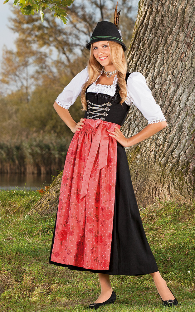 Schürze Mittersee, rot Rosen