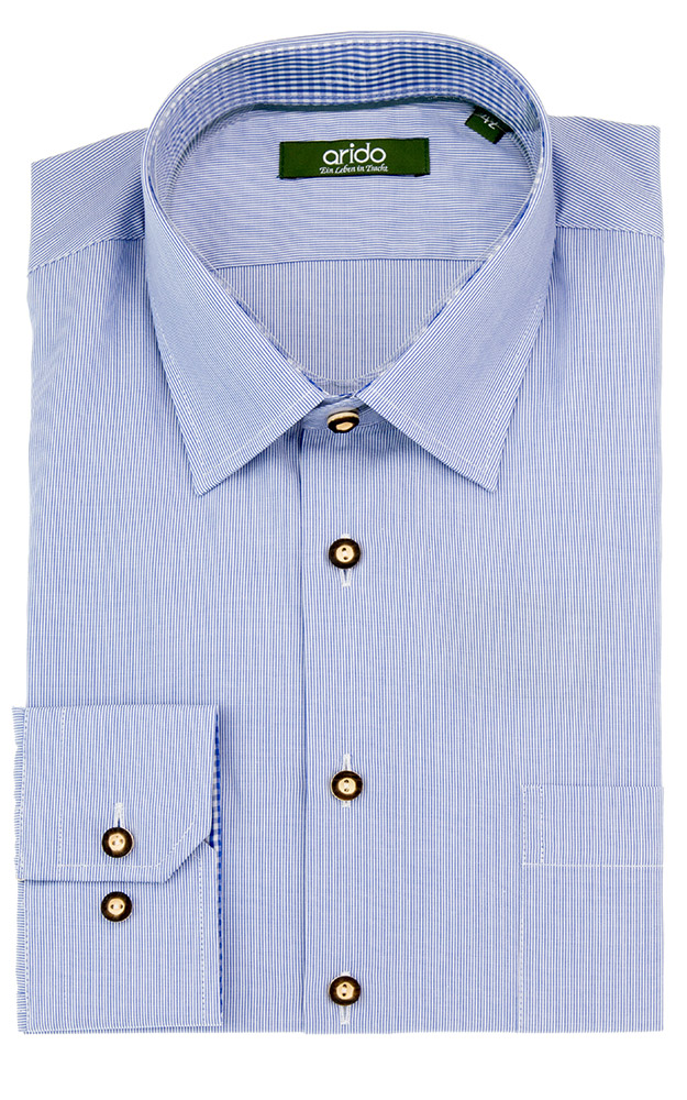 Hemd 2789 2065 73, blau gestr. - Slim fit