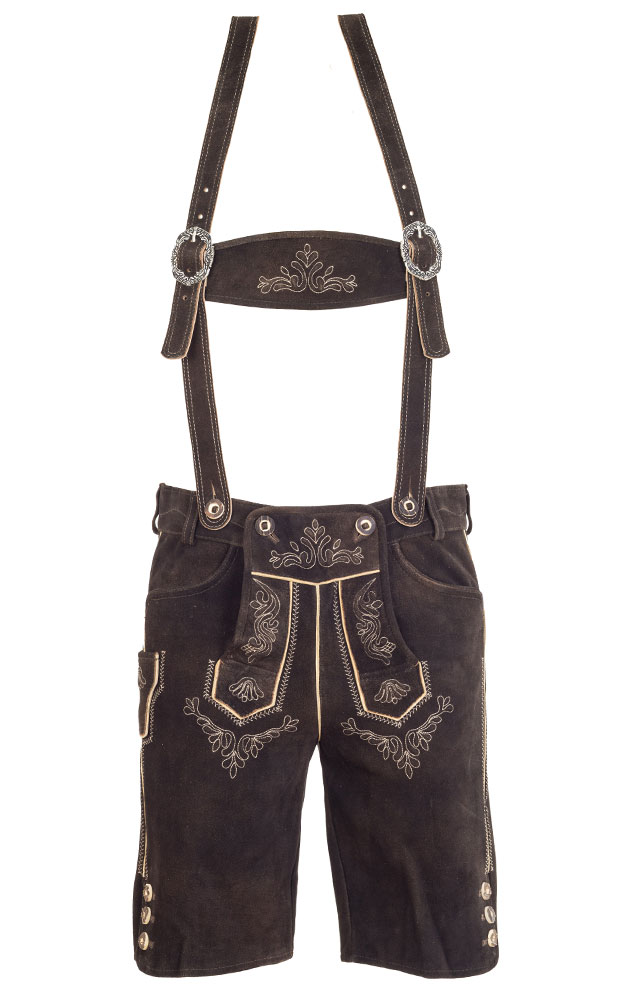 Lederhose Wasi-S mit Träger, wild torf