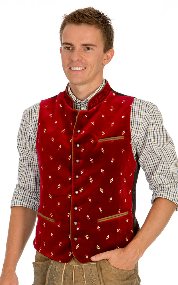 Weste Matthias, weinrot Stick
