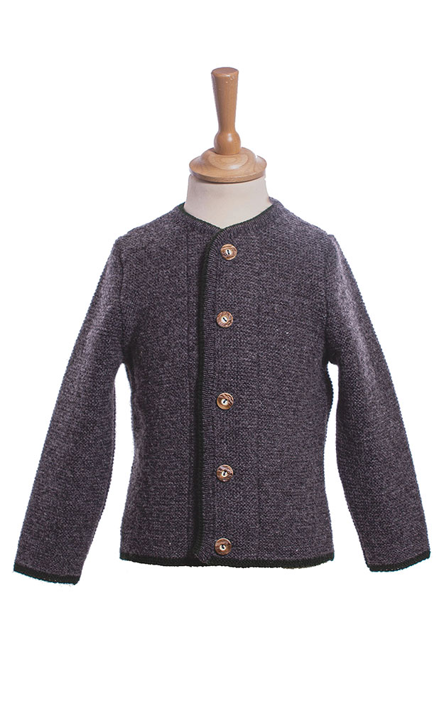 Kinder-Strickjacke, anthrazit/tanne