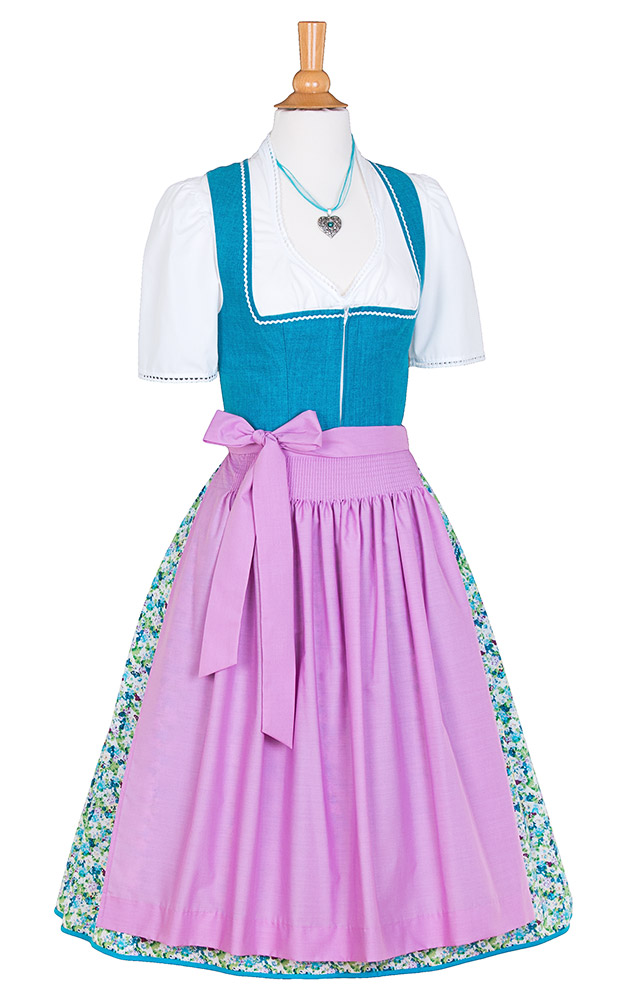 Blusendirndl Mühltal /E türkis, mit Schürze