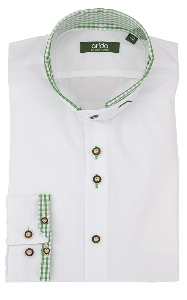 Hemd 2807 257 40, weiß/grün - Slim fit