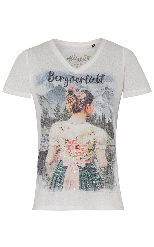 Damen-Shirt Bergverliebt, weiß