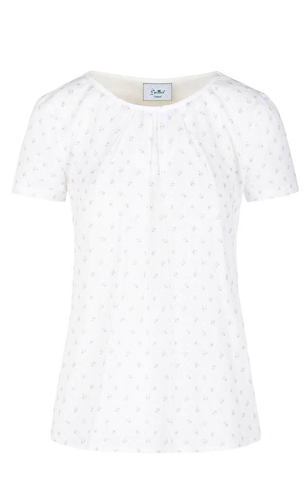 Blusenshirt Hannelore, weiß Blümchen