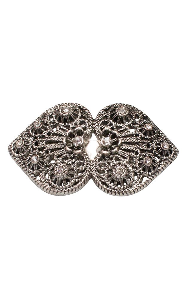 Brosche Ornament-Herz, altsilber