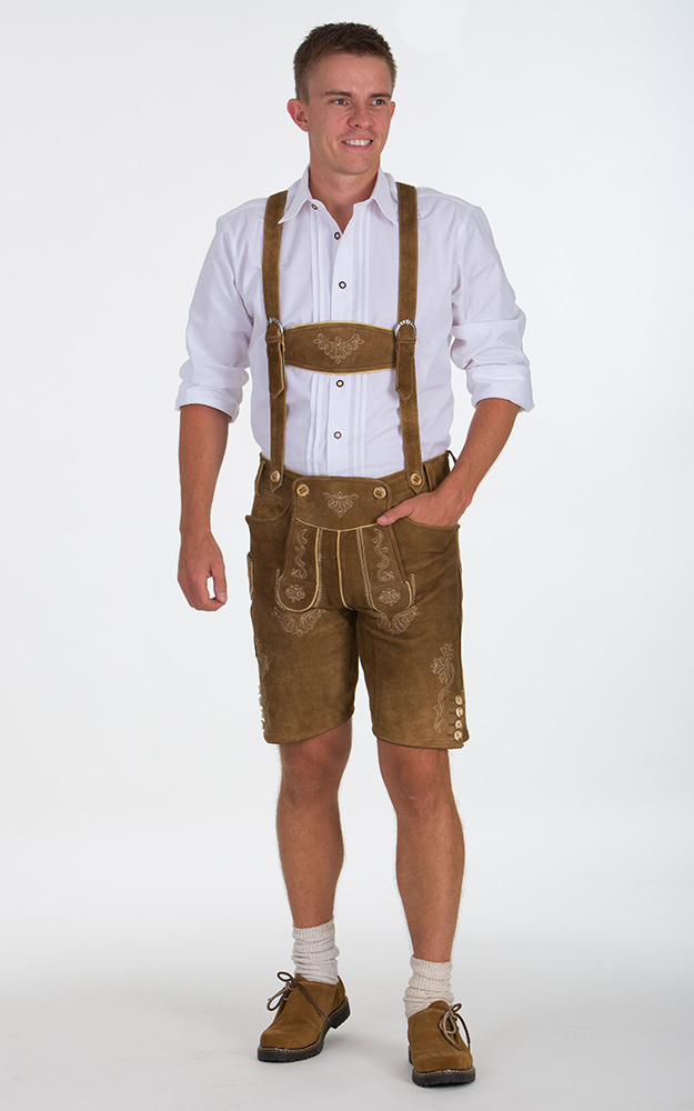 Lederhosen-SET Toni Kurze mit Träger, reh