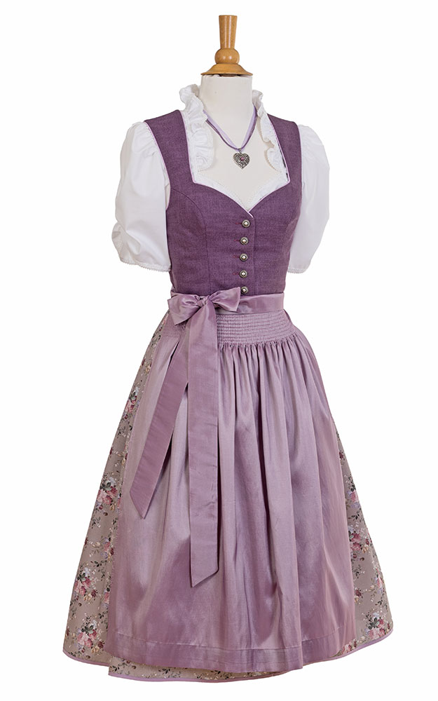 Blusendirndl Ahrtal /E lila, mit Schürze