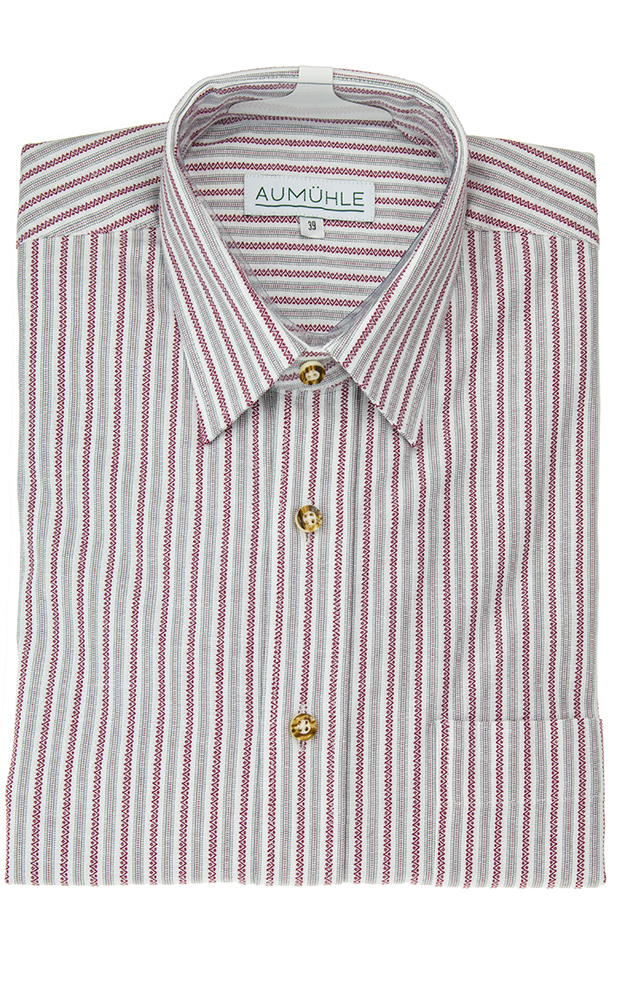 Hemd 03 02480D, rot/grau gestreift