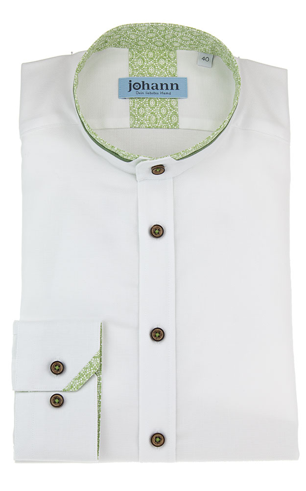 Hemd 3012 14106, weiß/grün - Slim fit