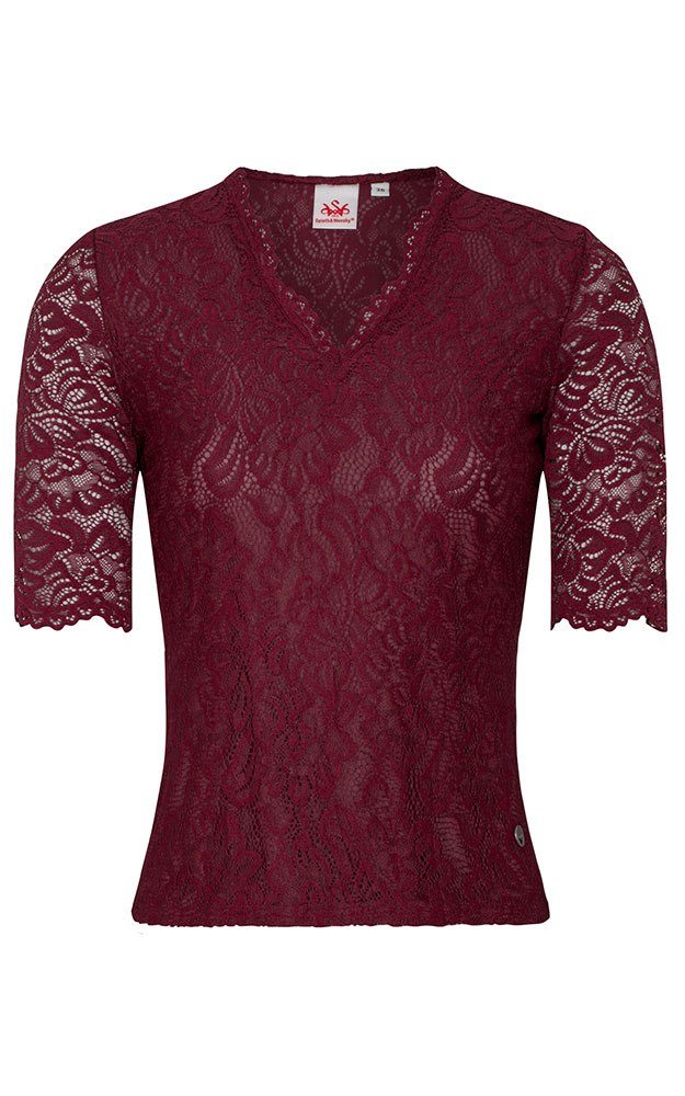 Trachtenbluse Arktis, weinrot