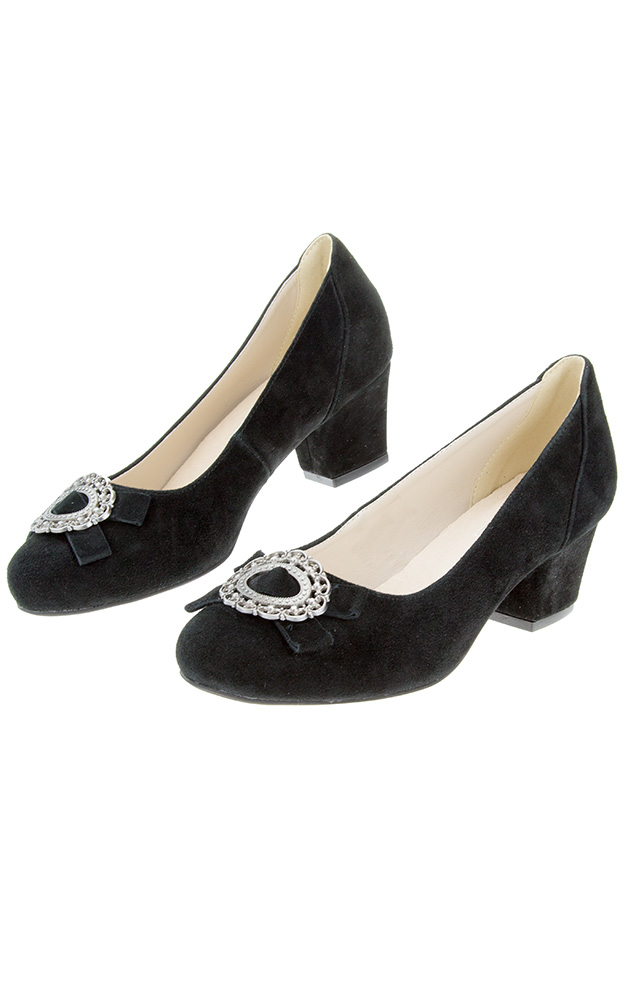 Velours-Schuhe 3000008002, schwarz