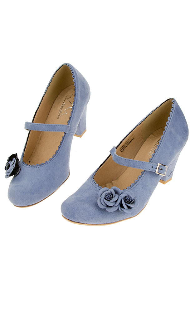 Velours-Schuhe 3002724020, hellblau